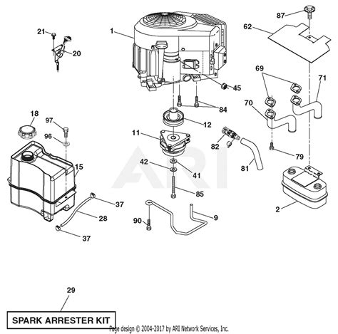 Ariens 936053 960460026 03 46 Hydro Tractor Parts Diagram For Engine