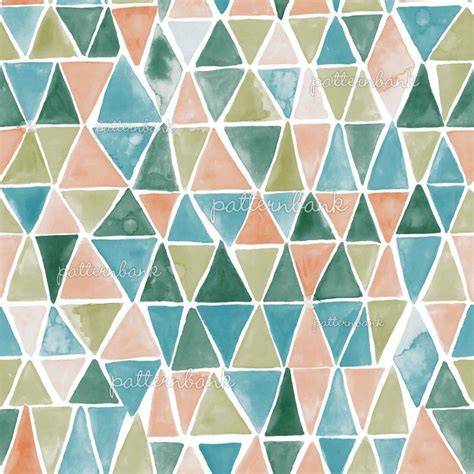 Watercolor Triangles Hand Painted Geometric Pattern Repeat Pattern