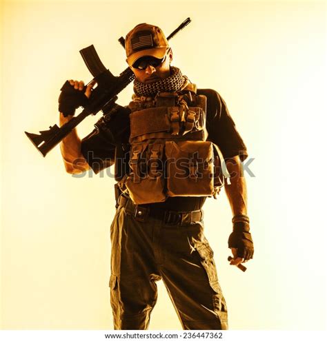 Private Military Contractor Pmc Assault Rifle Stock Photo 236447362