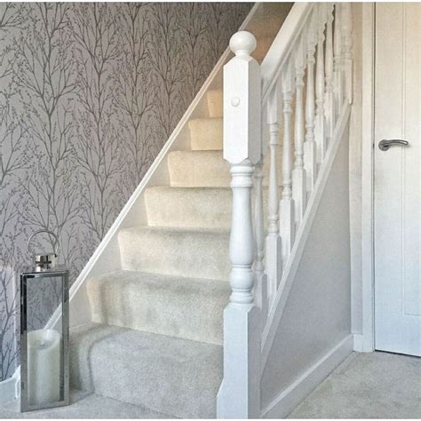 Shimmer Tree Wallpaper Soft Grey Silver Hallway Decorating Wallpaper