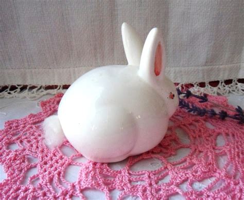 Bunny Cotton Ball Dispenser Knobler Rabbit Cotton Ball Holder Etsy