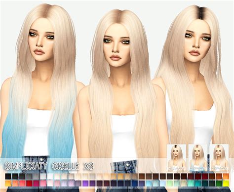 Sims 4 Hairs Miss Paraply Simplicity`s Giselle Hair Retextured