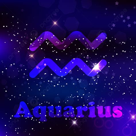 Aquarius Zodiac Sign And Constellation On A Cosmic Dark Blue Purple