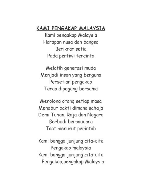 Lirik Lagu Kami Pengakap Malaysia Pdf