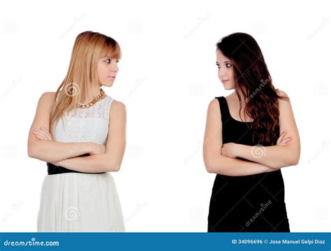 Angry Teen Sisters Royalty Free Stock Image Image 34096696