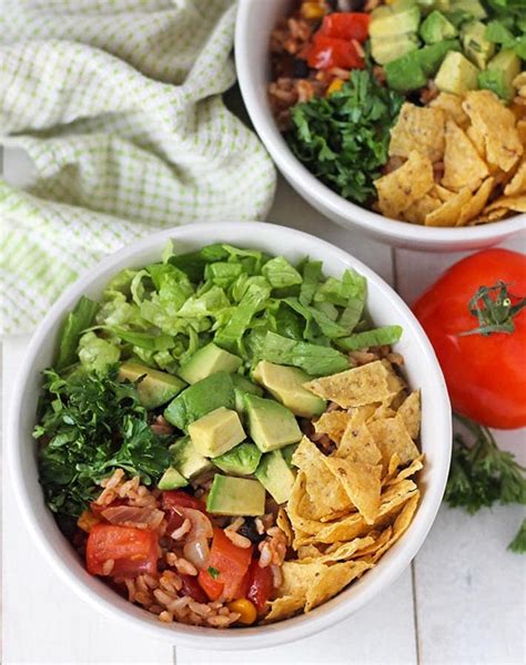 Quick Easy Taco Rice Bowls Vegan Gluten Free Delightful Adventures