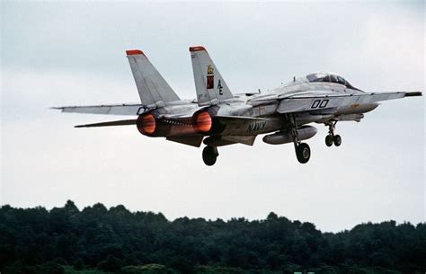 F 14a Tomcat Its Afterburners Lit Clears The Runway Nas Oceana