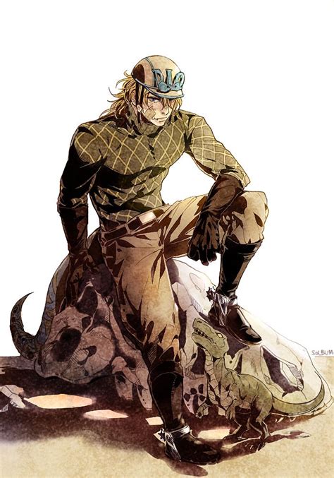 1boy Blondehair Boots Diegobrando Dinosaur Hat Jojonokimyouna