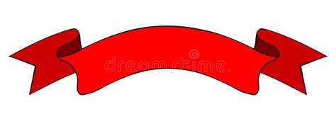 Red Ribbon Banner Hand Drawn Doodle Stock Vector Illustration Of