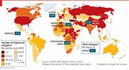 Mapa Mundi de acogimiento a refugiados
