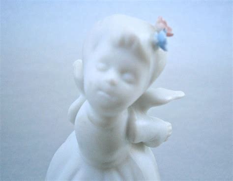 Vintage Little Girl Angel Figurine Angelic Wings Pastel Pink Blue