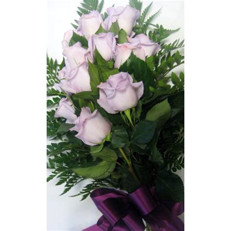 Dozen Purple Roses Wrapped Wrap N Go Florist