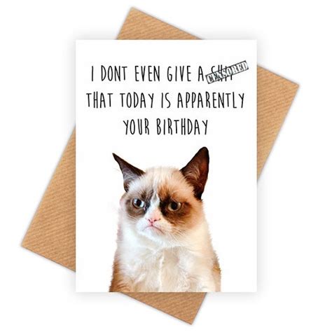 Grumpy Cat Funny Happy Birthday Card Meme Greeting By Memeskins