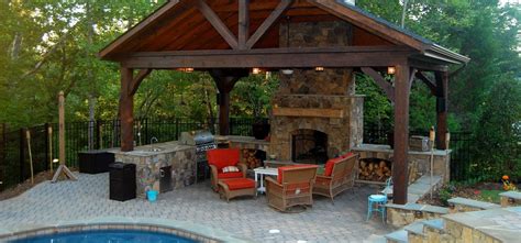 Fireplace Tv Patio Backyard Designs Perfect With Patios
