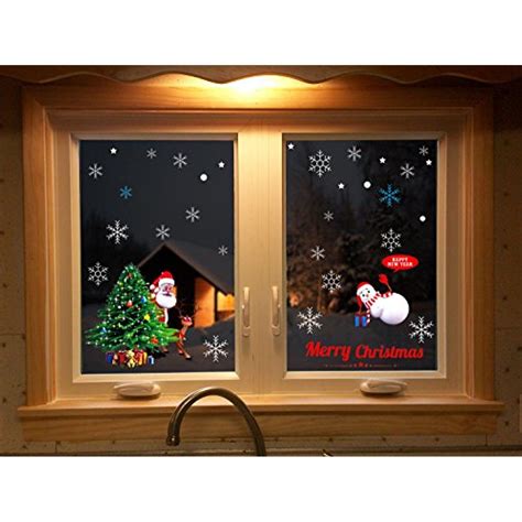Christmas Window Clings Snowflake Removable Static Vinyl Non Adhesive