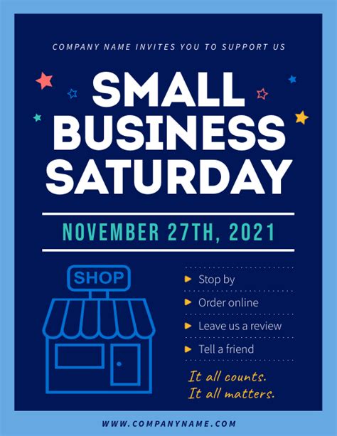 Blue Small Business Saturday Flyer Template Postermywall