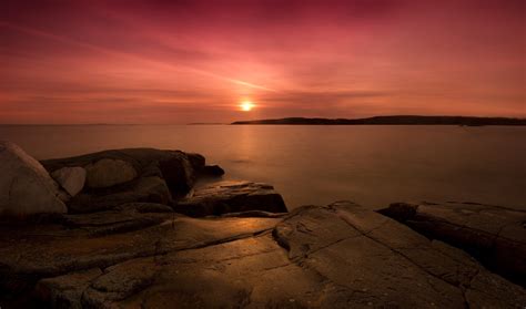 1171409 Sunlight Landscape Sunset Sea Rock Reflection Sky