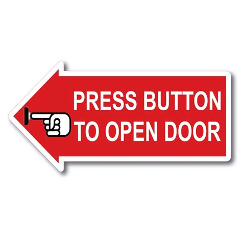Press Button To Open Door Acrylic Arrow Sign Board100x200x2mm Shopee