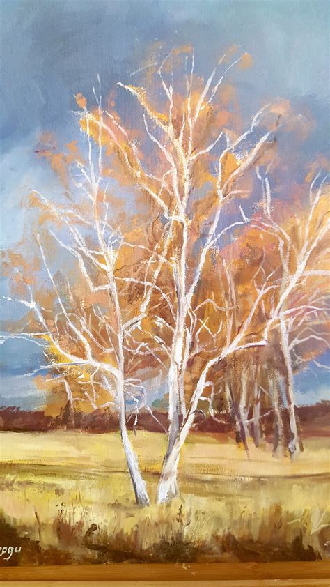Aspen Tree Painting Fall Landscape Canvas Original Wall Art Etsy
