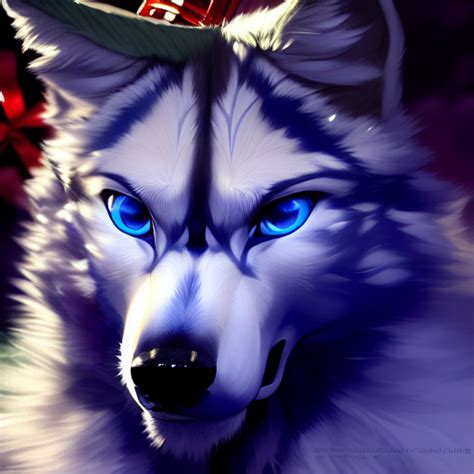 Anime White Wolf With Blue Eyes