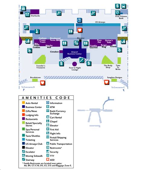 Charlotte Douglas International Airport Terminal Map Charlotte Nc
