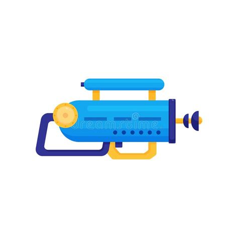 Space Ray Gun Blue Laser Blaster Toy Weapon Vector Illustration Stock