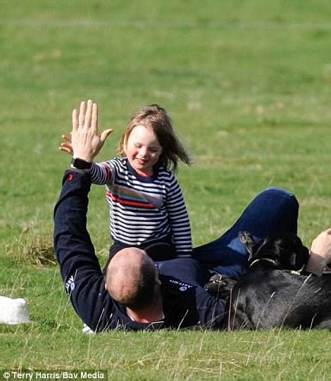 Mike And Mia Tindall Frolic In Grass As They Watch Zara Daily Mail Online