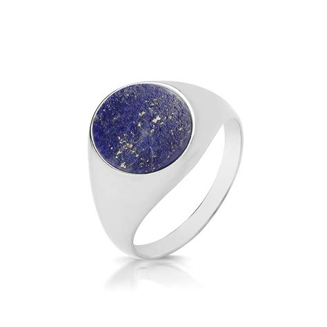 Sterling Silver Oval Lapis Signet Ring Northumberland Goldsmiths