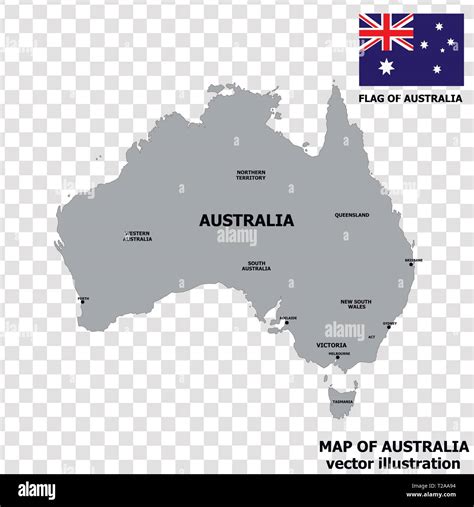 Map Of Australia With Flag Australian Infographic Bright Illustration