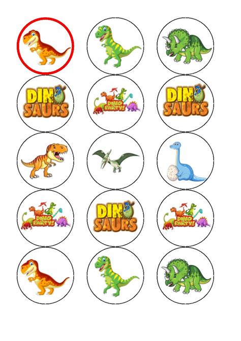 Dinosaur Edible Cake And Cupcake Toppers Incredible Toppers