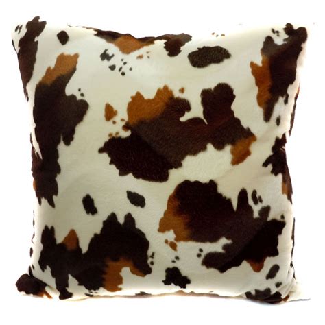 Ff02a Faux Fur Brown Milk Cow Skin Print Cushion Coverpillow Case