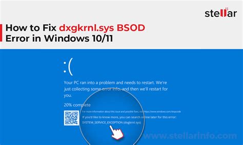 how to fix dxgkrnl sys bsod error in windows 10 11 stellar
