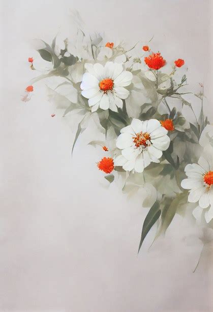 Free Orange And White Flower Card Background