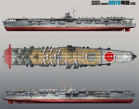 Ijn Hiryū Aircraft Carrier Aircraft Carrier Imperial Japanese Navy