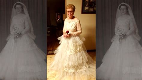 80 year old woman puts on wedding dress for 60th anniversary and it still fits youtube