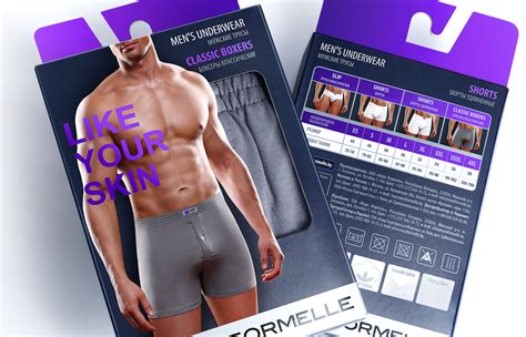 Design Of Packaging And Labels For Mf Underwear In Cardboard Boxes