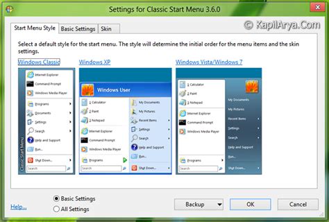 Classic Shell Bring Old Start Menu Back In Windows 8