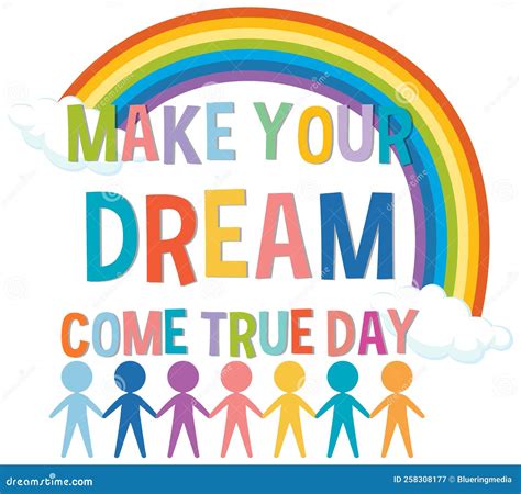 Make Your Dream Come True Day Logo Concept Stock Vector - Illustration