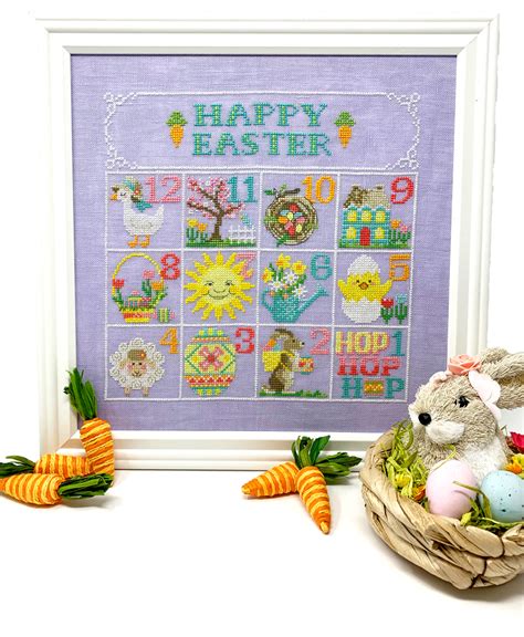 Easter Calendar Modern Cross Stitch Pdf Pattern Tiny Modernist