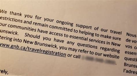 Typo On Government Issued Travel Registration Letter Directs Callers To Sex Hotline Cbc News