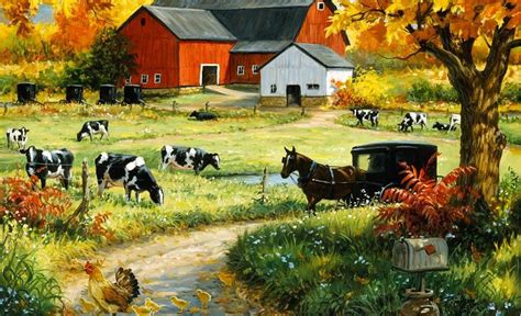 Found On Bing From Farm Paintings Farm Scene