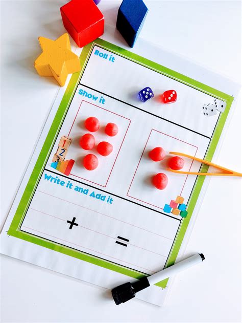 Addition Dice Game Printable Math Activity For Homeschool Worksheet