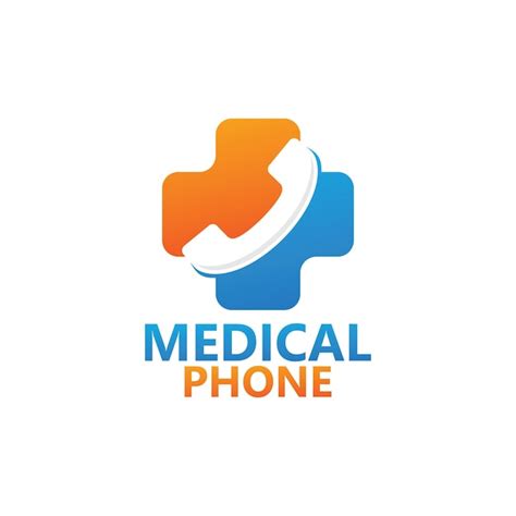 Conception De Modèle De Logo Dappel Téléphonique Médical Vecteur Premium