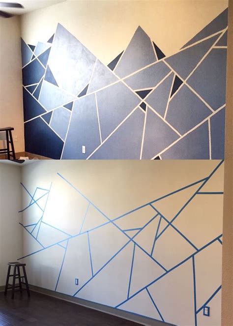 Abstract Wall Design I Used One Roll Of Painters Tape