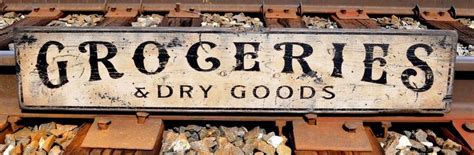 Groceries And Dry Goods Wood Sign Rustic Hand Made Vintage Wood Sign