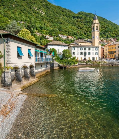 The Picturesque Waterfront Of Laglio On Lake Como Lombardy Italy