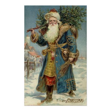 Vintage Christmas Victorian Santa Claus Posters Zazzle