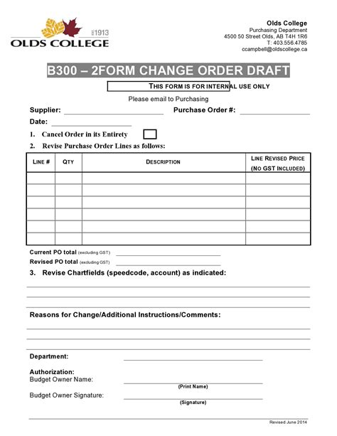 Pdf Free Printable Construction Change Order Forms Printable Forms