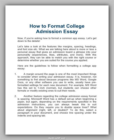 30 College Essay Template Redlinesp