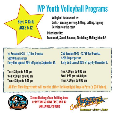 2018 Ivp Youth Volleyball Program Fall 1st And 2nd Session Ivp